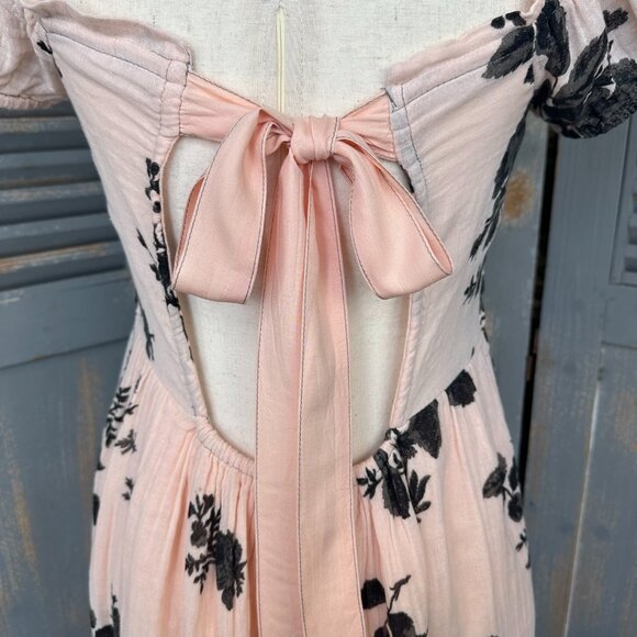 Free People Cream and Black Floral Midi Dress - Picture 15 of 16